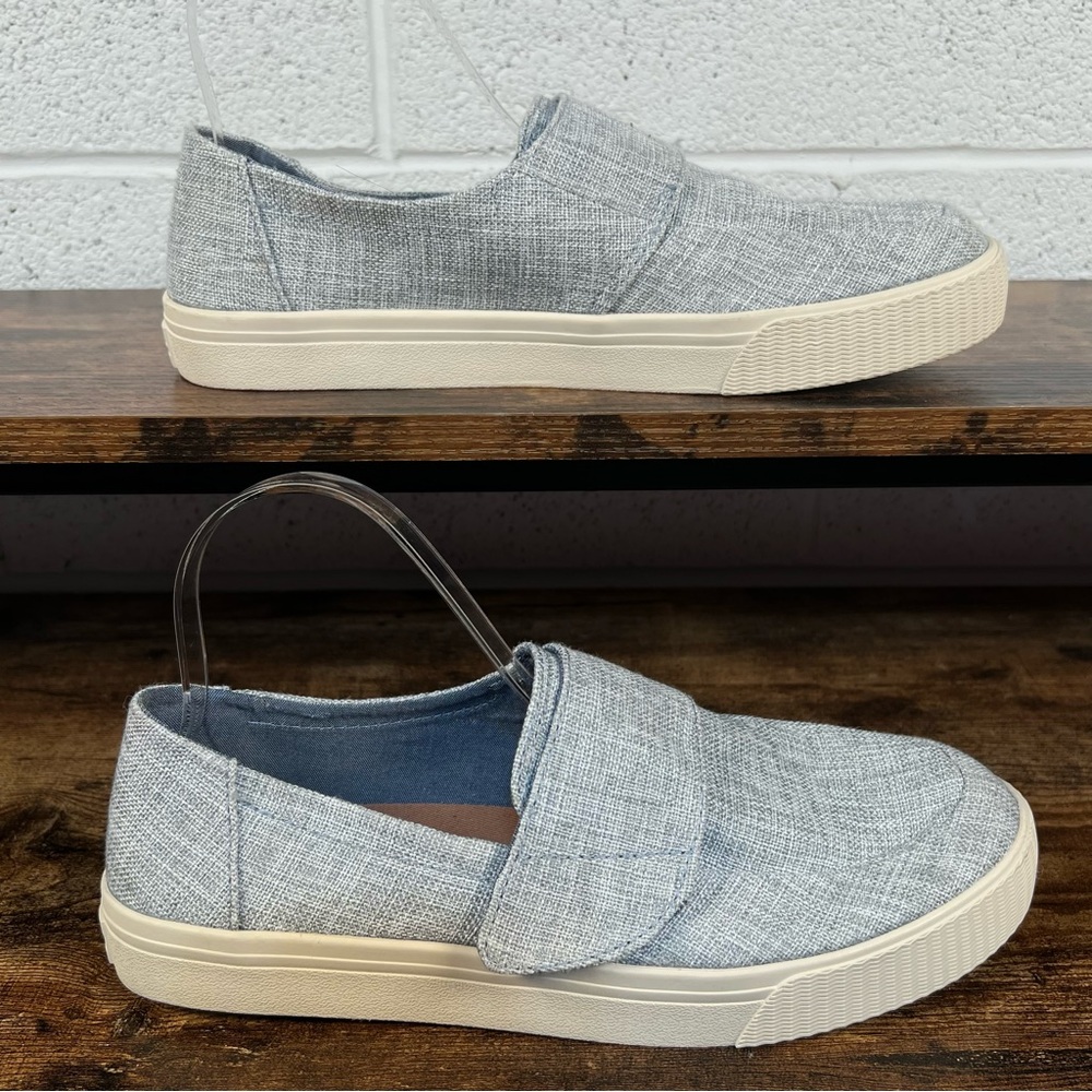 TOMS Altair Shoes Casual Slip On Gray Adjustable Strap Canvas Women's 10